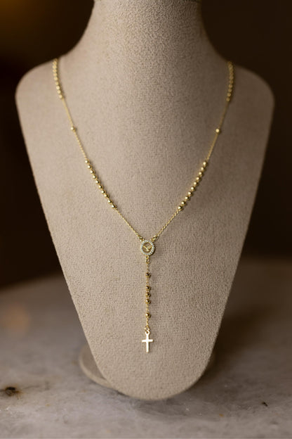 Colar Terço Tradicional Espírito Santo Dourado
