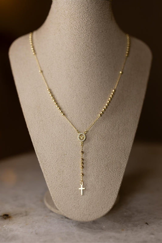 Colar Terço Tradicional Espírito Santo Dourado