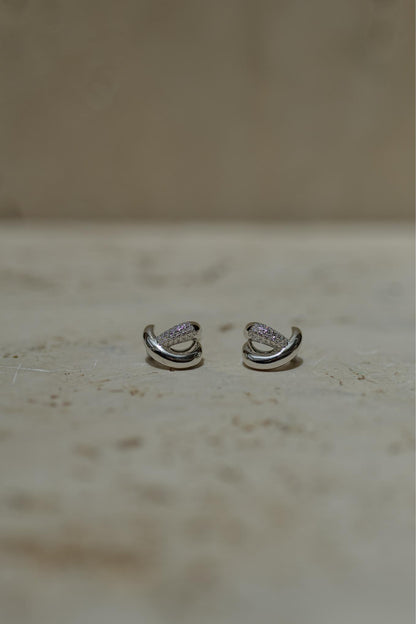 Brinco X Moissanite Prata 925 Ródio Branco