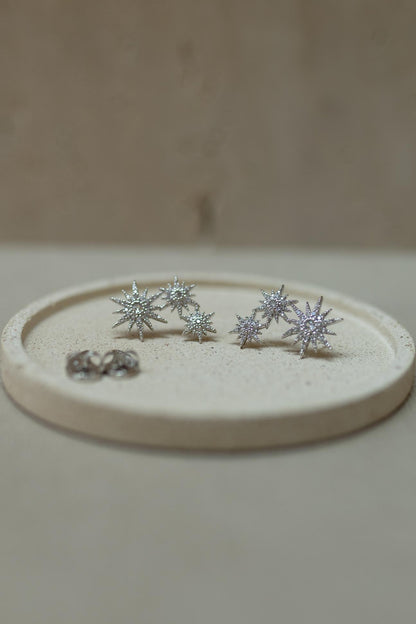 Brinco Ear Cuff Star Ródio Branco