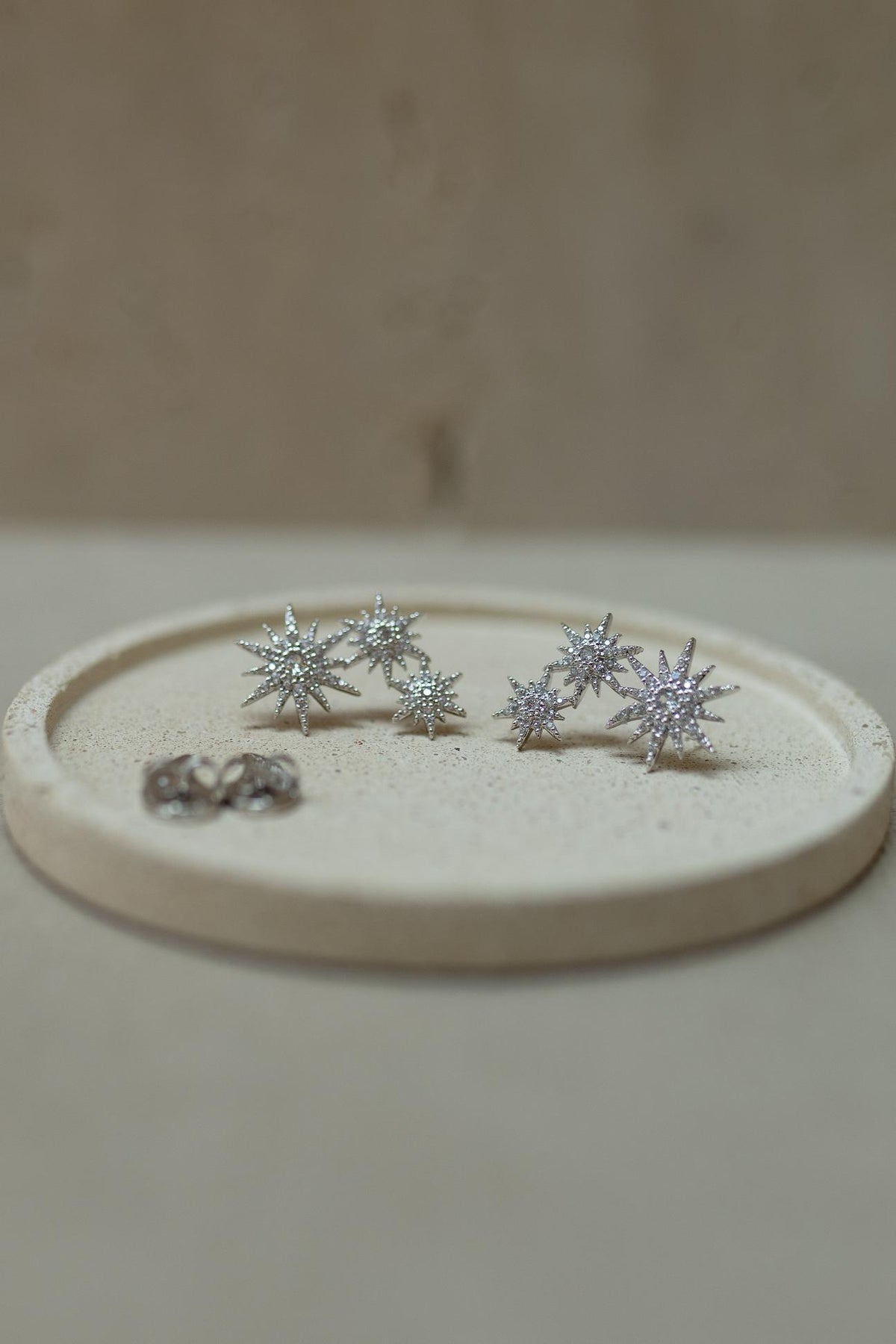 Brinco Ear Cuff Star Ródio Branco