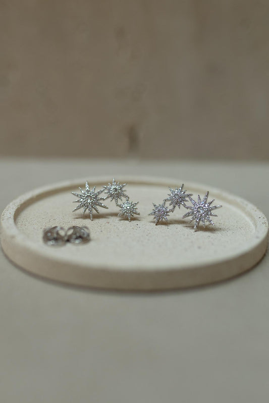 Brinco Ear Cuff Star Ródio Branco