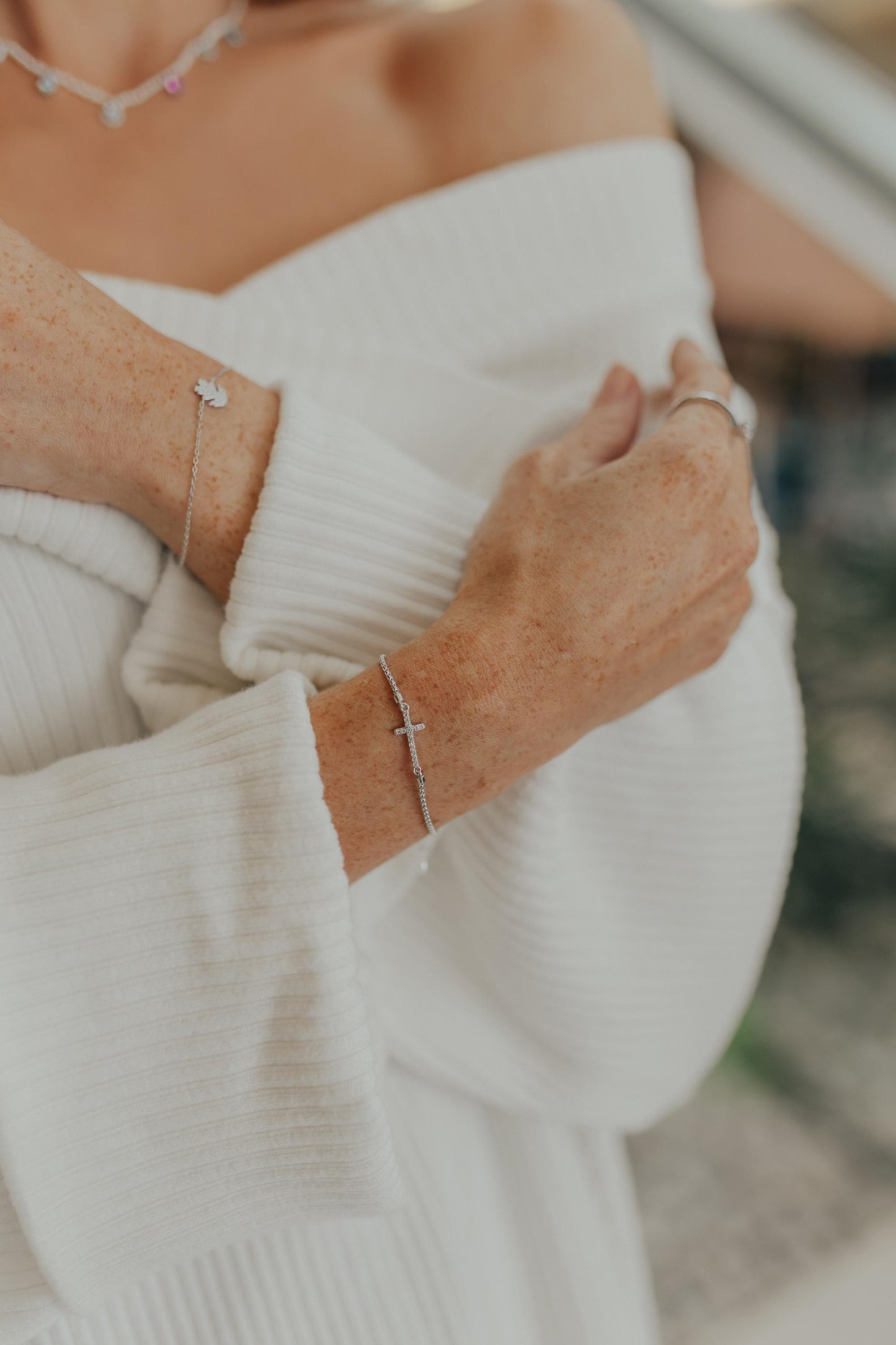 Pulseira Filhos Cravejado Prata 925 Ródio Branco