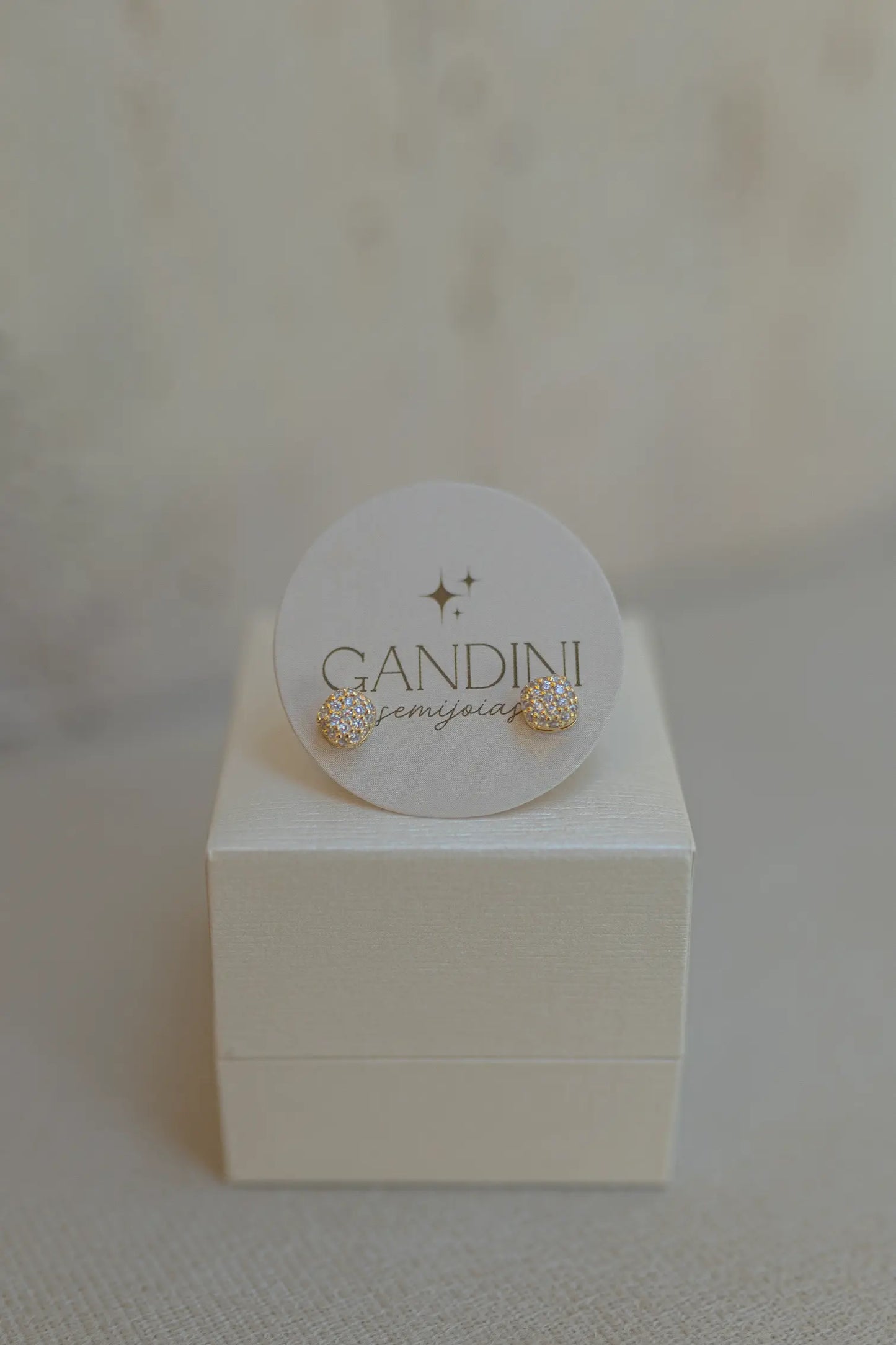 Brinco Orgânico Cravejado Dourado P