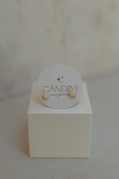 Brinco Orgânico Cravejado Dourado P