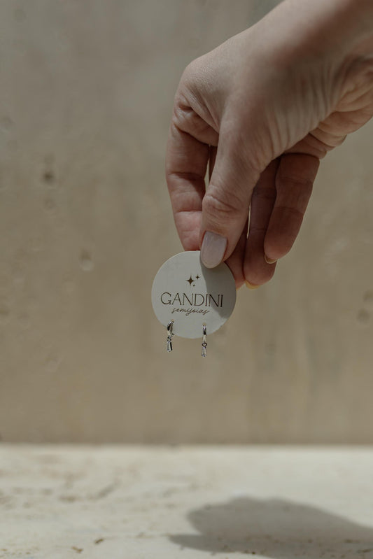 Brinco Mini Argola Zircônia Ródio Branco