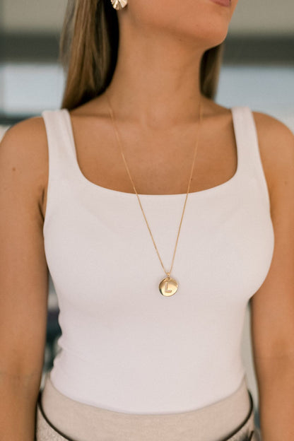 Colar Longo com Letra Personalizada Dourado