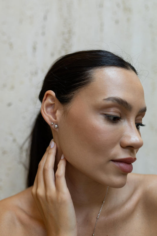 Brinco Bola Fosca M Ródio Branco