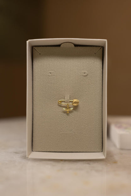 Alfinete de Batizado Ponto de Luz Divino Espírito Santo Banhado a Ouro 18k | Presente para Batizado