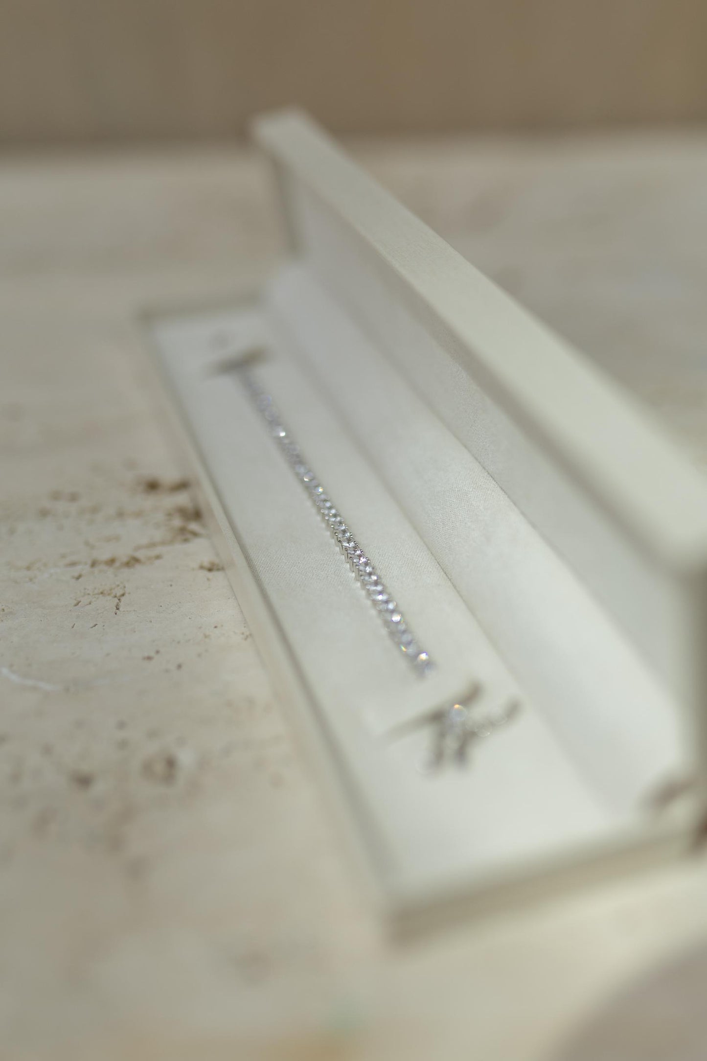 Pulseira Riviera 3mm Prata 925 Moissanite Ródio Branco