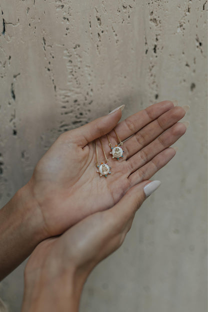 Colar Escapulário Colorido Madrepérola Dourado