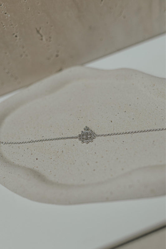 Pulseira Medalha Cruz São Bento Ródio Branco