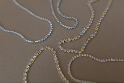 Colar Riviera 4mm 42cm Dourado