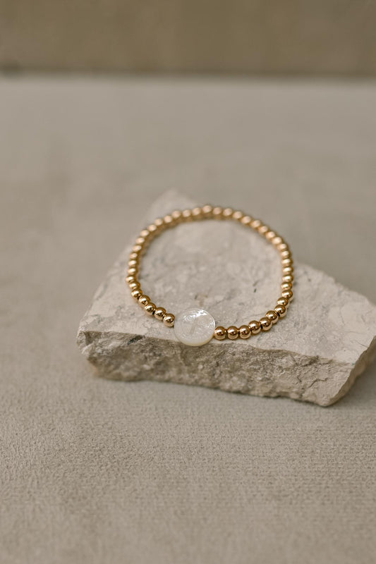 Pulseira de Bolinha São Bento Madrepérola Dourado