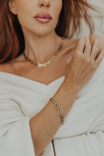 Colar Choker de Elos Dourado