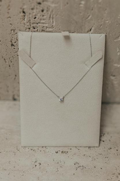 Colar Ponto de Luz Moissanite Luxo 5mm Prata 925 Ródio Branco