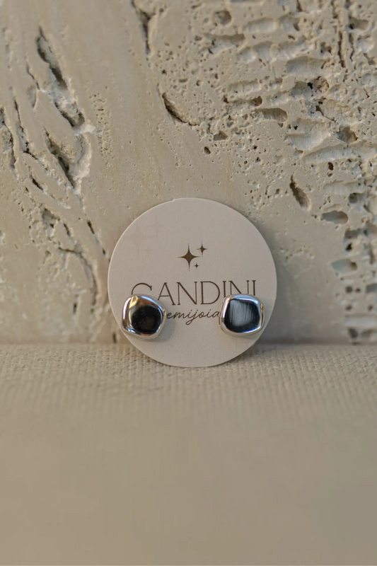 Brinco Orgânico Liso Ródio Branco G