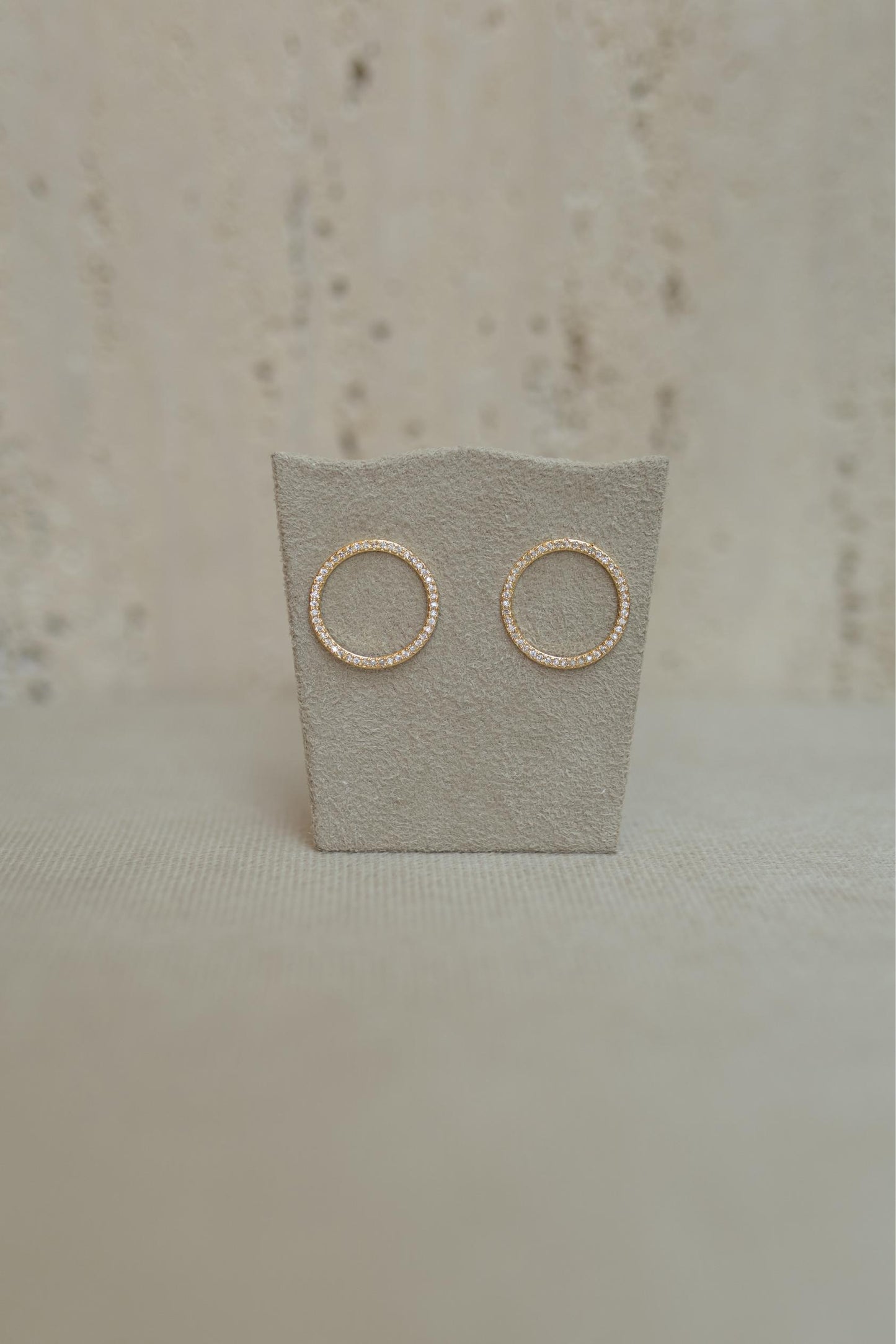 Brinco Círculo Frontal Cravejado Dourado