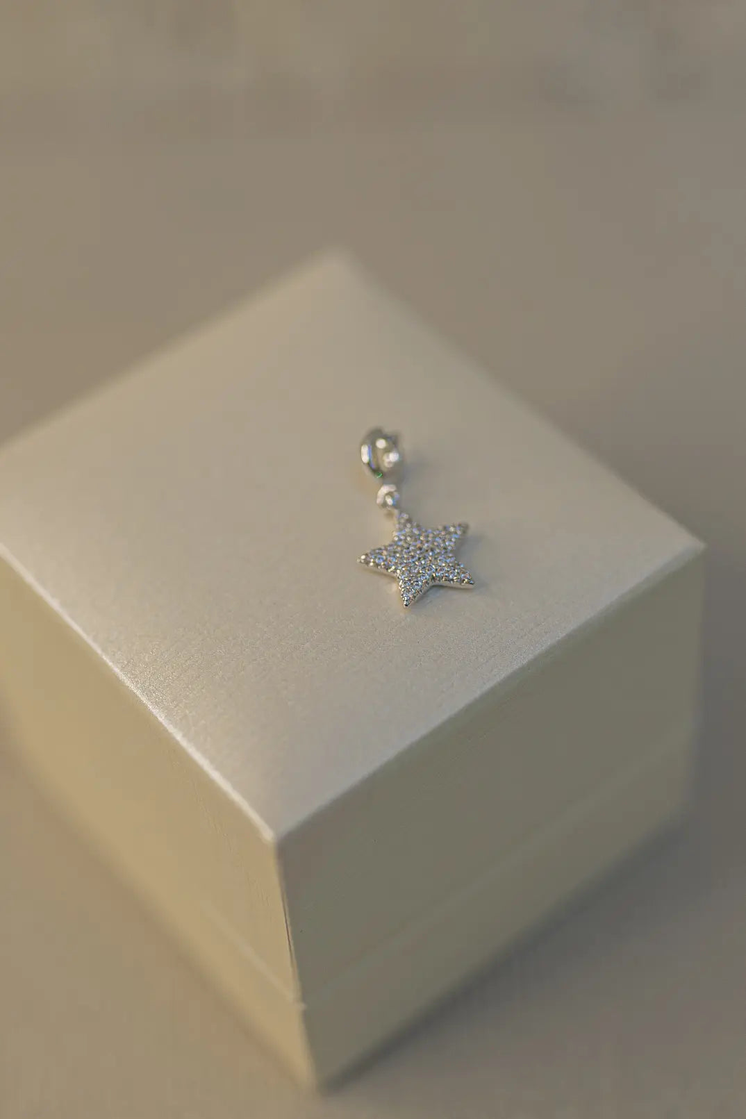 Pingente Estrela Cravejado Ródio Branco