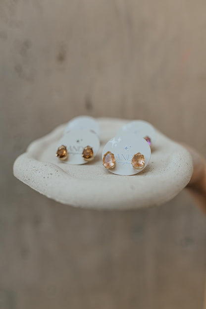 Brinco Gota Zircônia Dourado