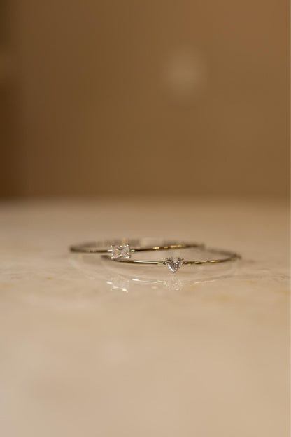 Bracelete Liso Cristal Ródio Branco