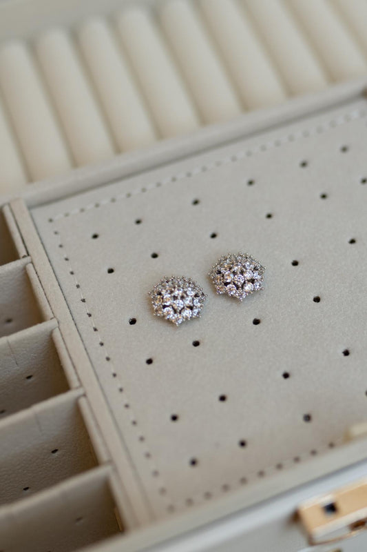 Brinco Chuveirinho Moissanite Prata 925 Ródio Branco