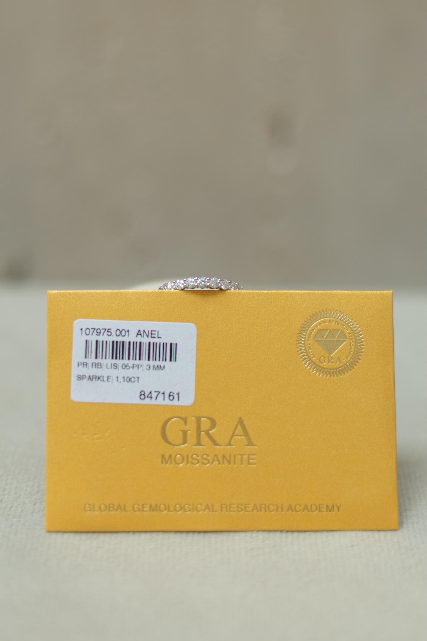 Anel Meia Aliança Ponto de Luz 2mm Moissanite Prata 925 Ródio Branco