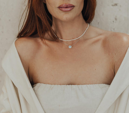 Colar de Olho Grego Cravejado Prata 925 Ródio Branco