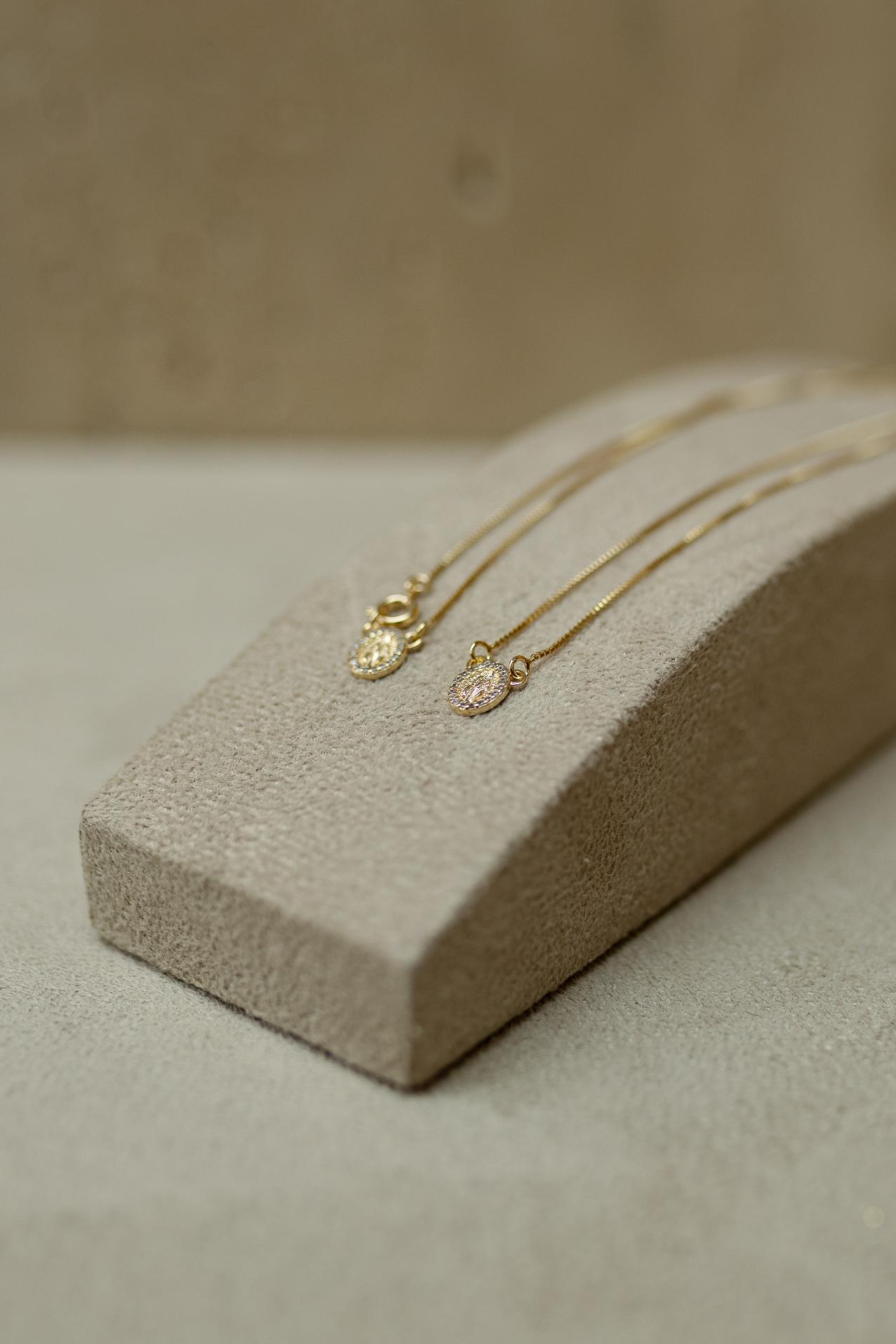 Colar Escapulário Nossa Senhora das Graças Dourado