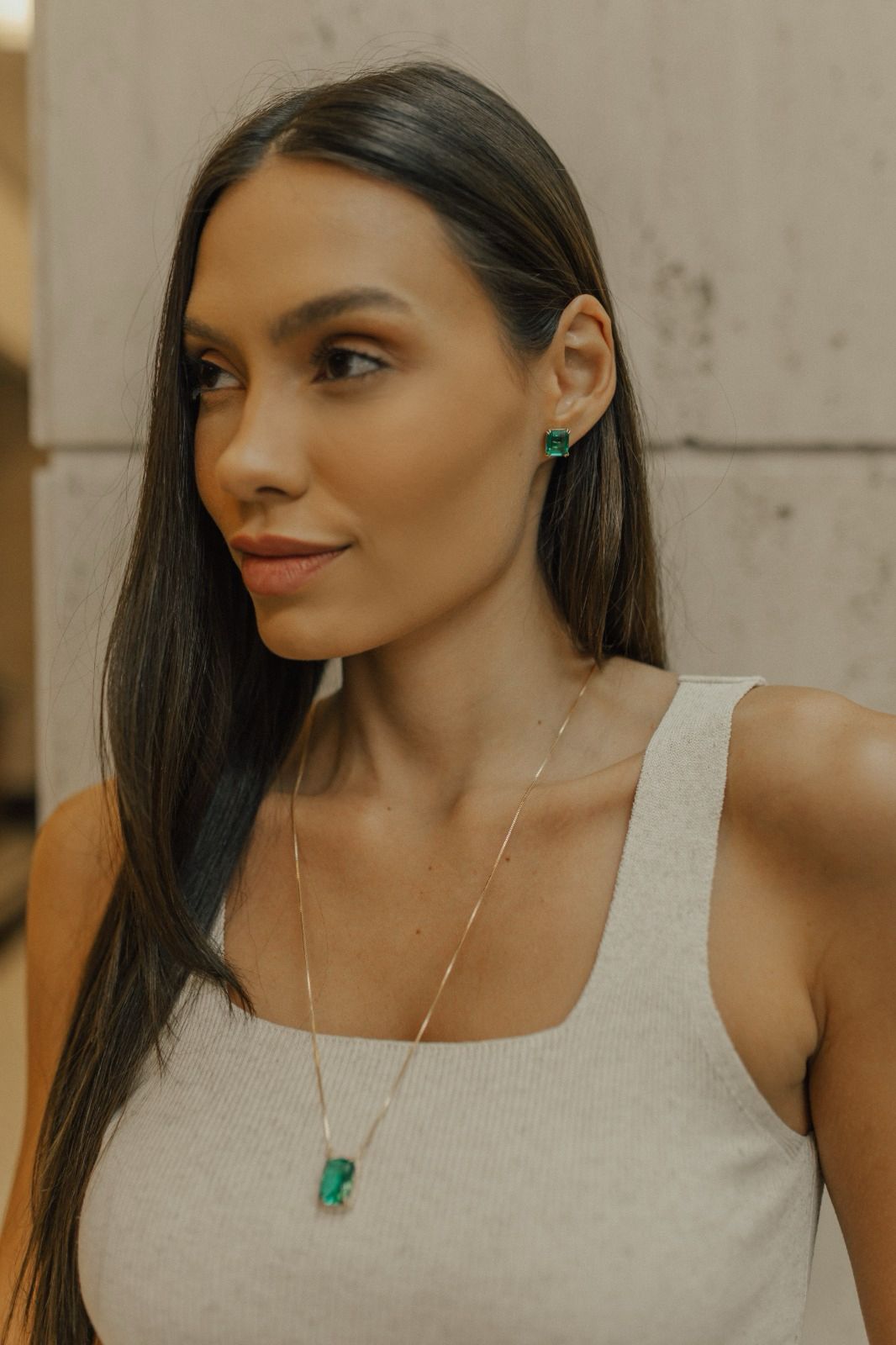 Colar Escapulário Madrepérola Verde Dourado