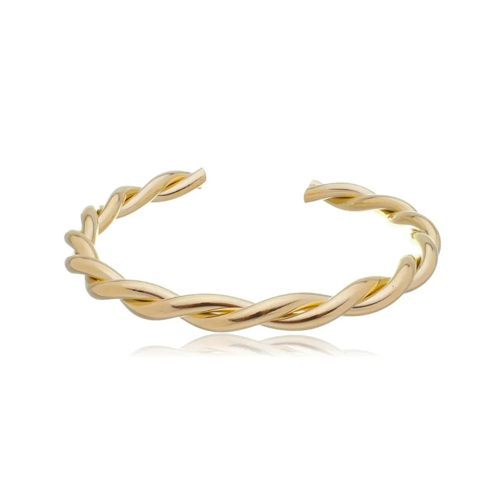 Bracelete Torcido Liso Dourado