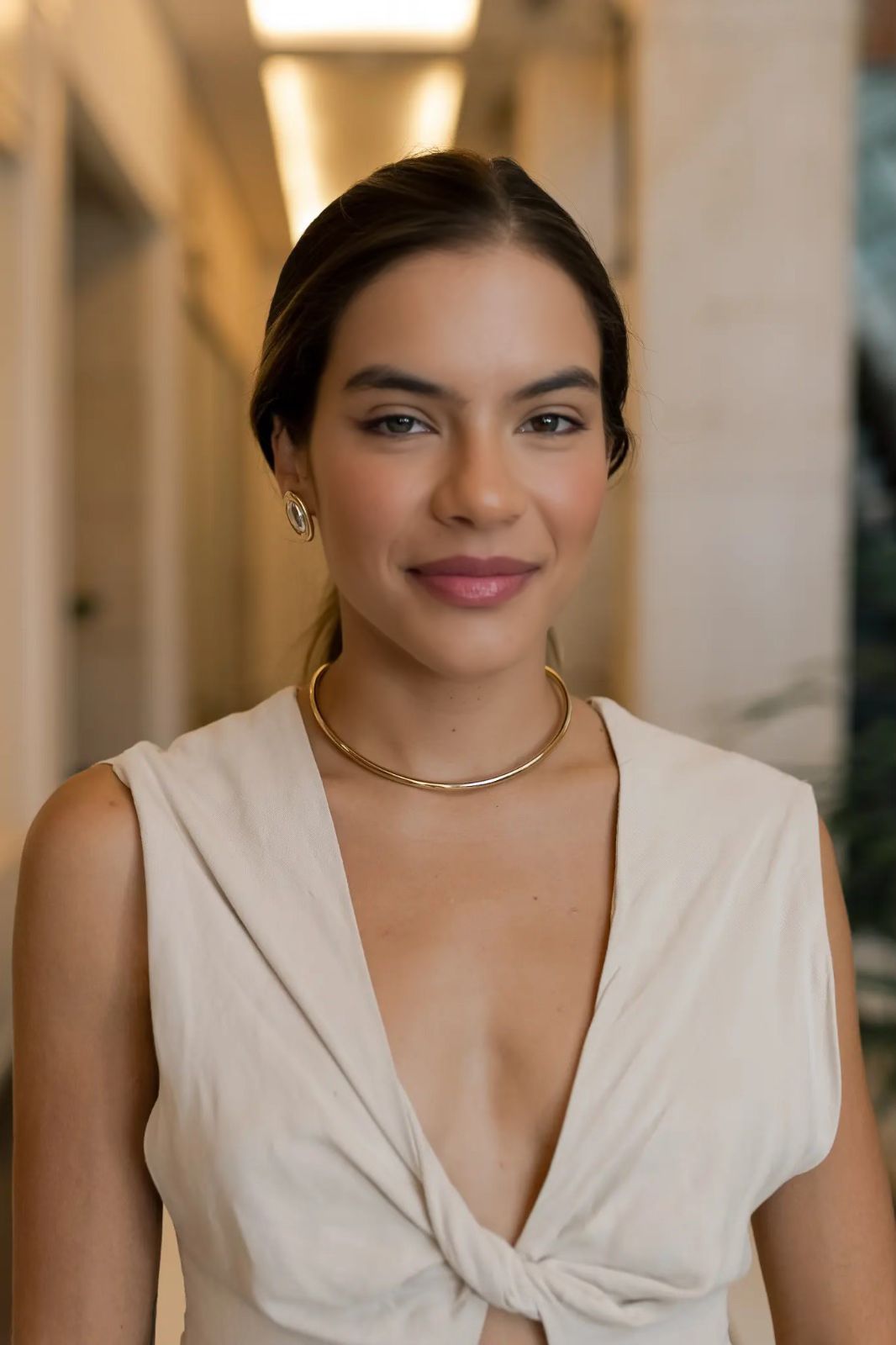 Choker Aro Tubo Liso Dourado