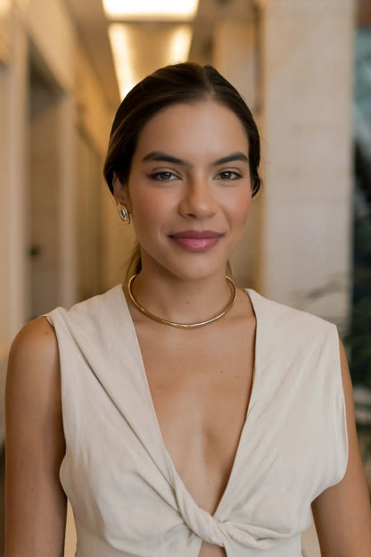 Choker Aro Tubo Liso Dourado