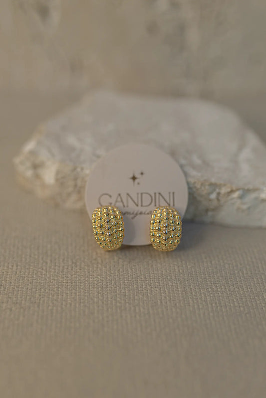 Brinco Argola Bold Bolinhas Dourado