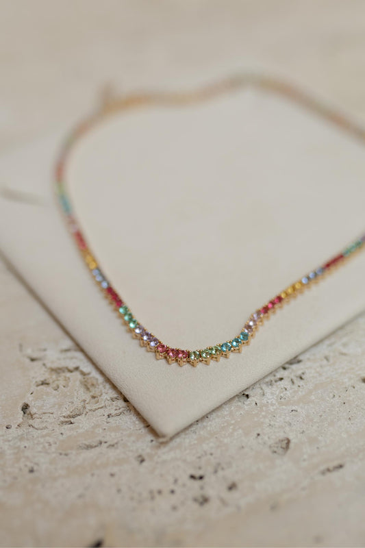 Colar Riviera Colorido Dourado