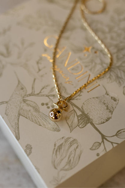 Colar Longo Snake Pingente Esfera Dourado