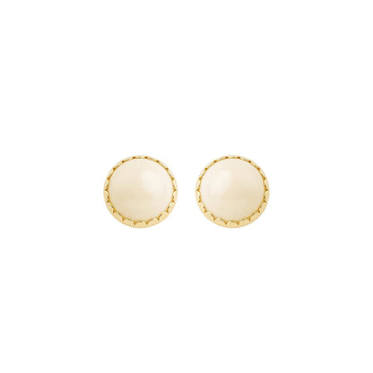Brinco Meia Esfera Perolado Dourado