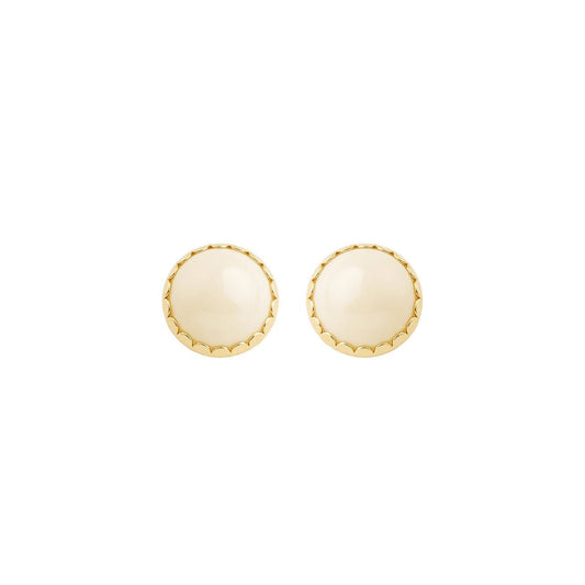 Brinco Meia Esfera Perolado Dourado