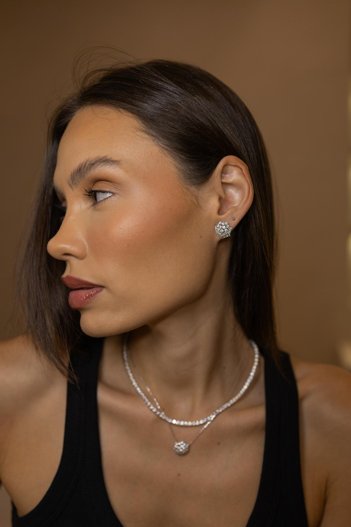Colar Riviera 3mm 4 Garras 40cm Moissanite Prata 925 Ródio Branco