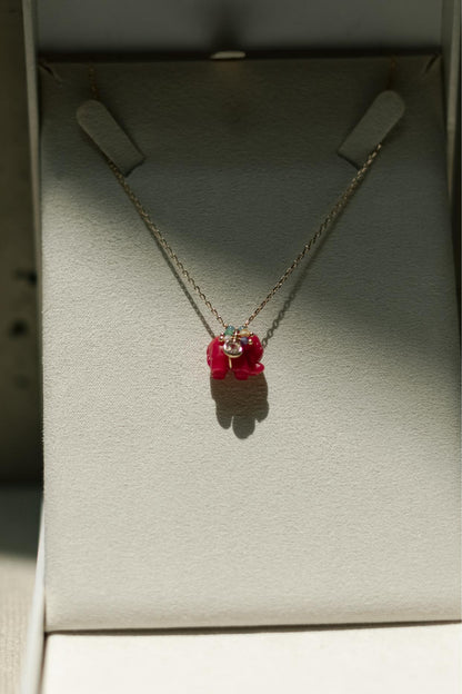 Colar Elefante com Pedras e Zircônias Dourado