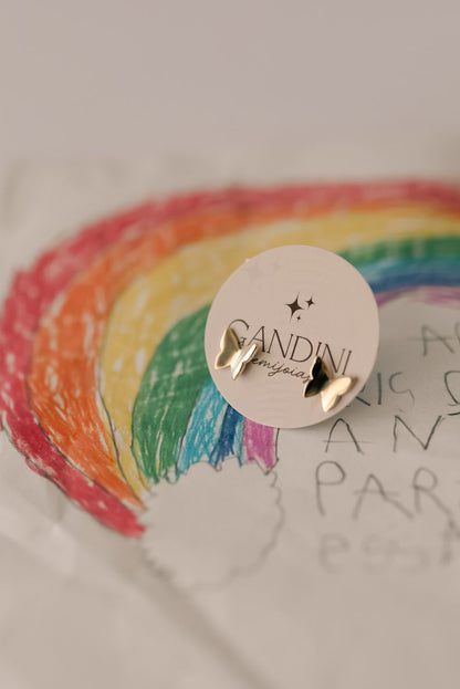 Brinco Borboleta Liso G Dourado