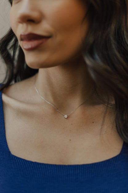 Colar Ponto de Luz Moissanite Luxo 5mm