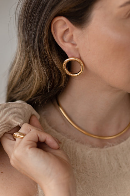 Choker Aro Tubo Liso Dourado