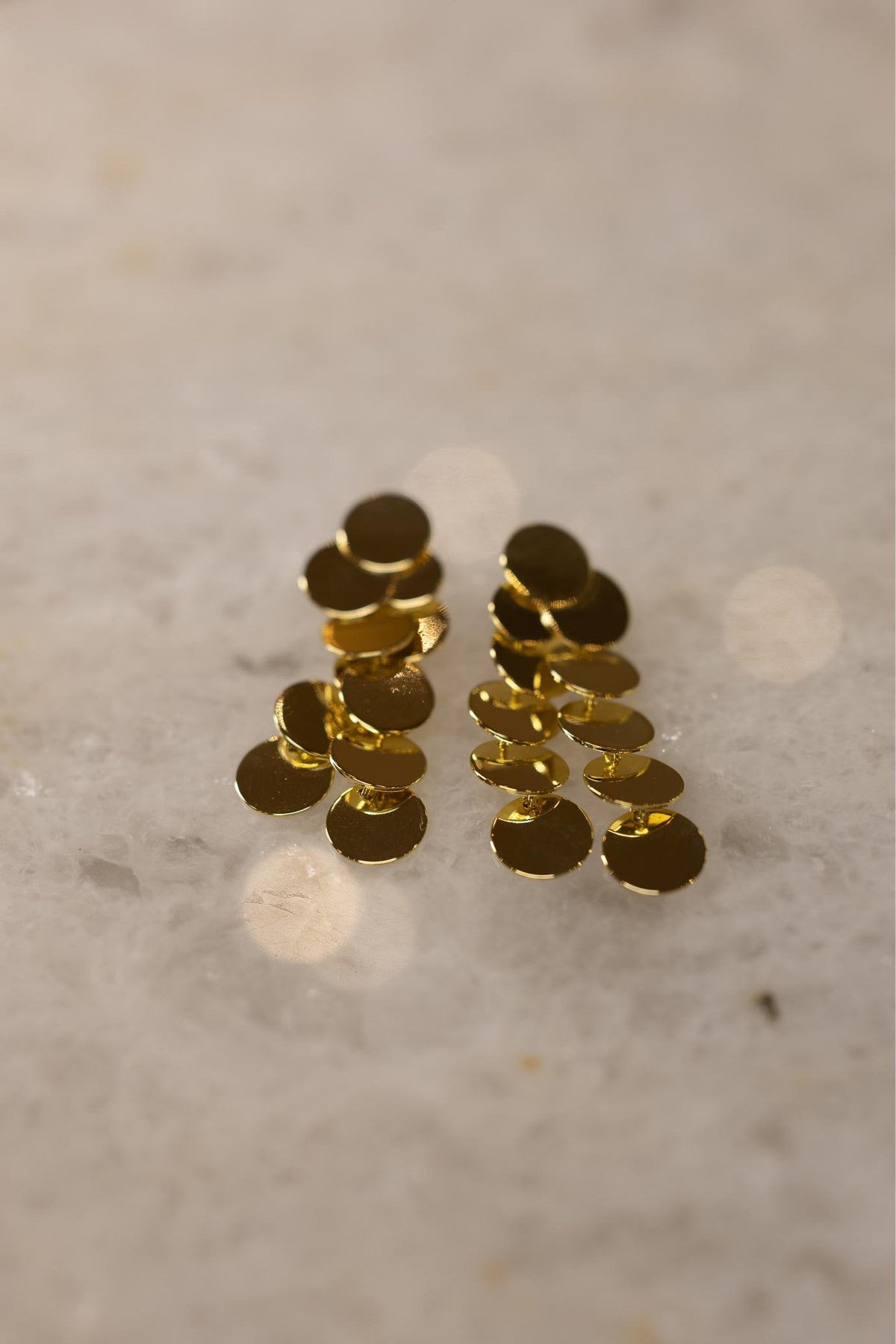 Brinco Círculos Lisos Duplo Dourado