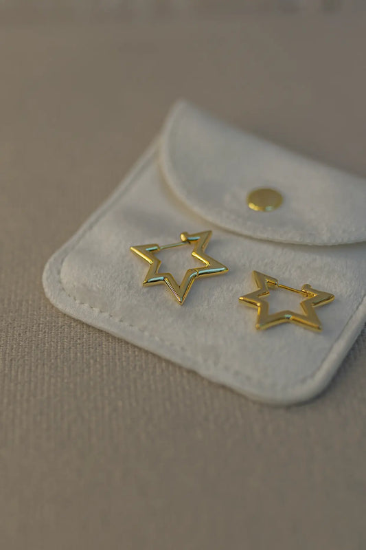 Brinco Argola Estrela Dourado