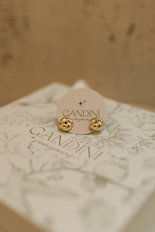 Brinco Botão Torcido G Dourado