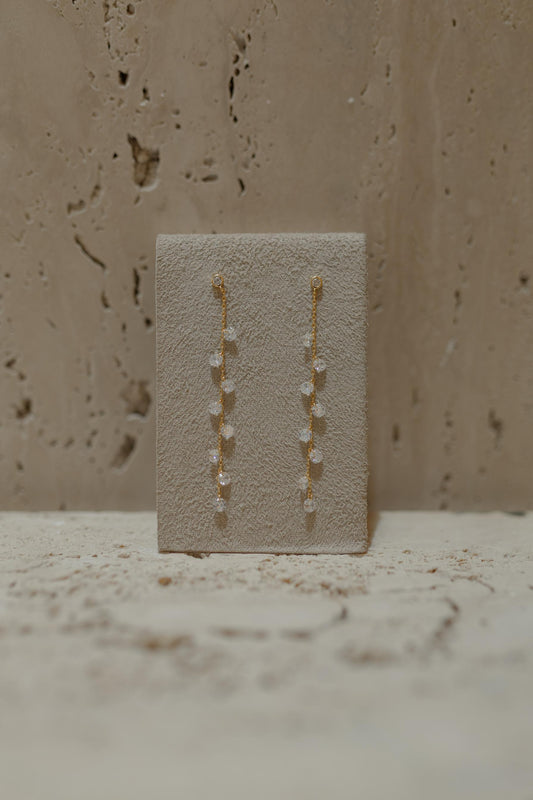 Brinco Prata 925 Pêndulo 9 Zircônias Cristal