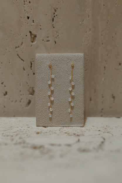 Brinco Prata 925 Pêndulo 9 Zircônias Cristal