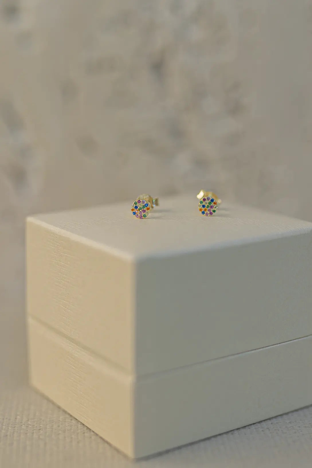 Brinco Redondo Cravejado Colorido Prata 925 Dourado