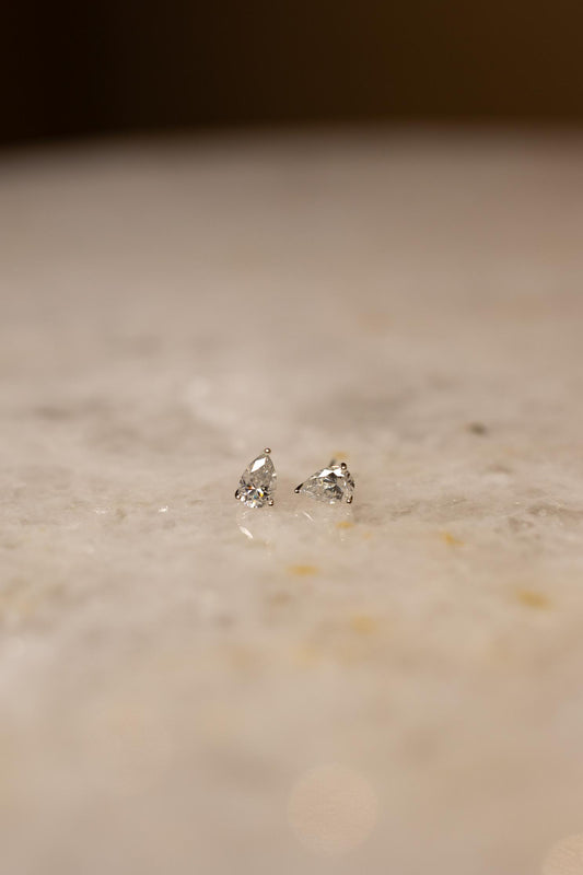 Brinco Gota Moissanite 9mm Prata 925 Ródio Branco